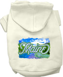 Pet Dog & Cat Screen Printed Hoodie for Medium to Large Pets (Sizes 2XL-6XL), "Maine Summer"