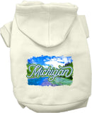 Pet Dog & Cat Screen Printed Hoodie for Medium to Large Pets (Sizes 2XL-6XL), "Michigan Summer"