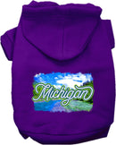 Pet Dog & Cat Screen Printed Hoodie for Medium to Large Pets (Sizes 2XL-6XL), "Michigan Summer"