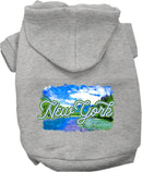 Pet Dog & Cat Screen Printed Hoodie for Medium to Large Pets (Sizes 2XL-6XL), "New York Summer"