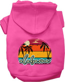 Pet Dog & Cat Screen Printed Hoodie for Medium to Large Pets (Sizes 2XL-6XL), "Alabama Retro Beach Sunset"