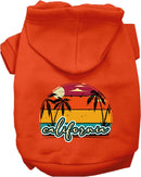 Pet Dog & Cat Screen Printed Hoodie for Small to Medium Pets (Sizes XS-XL), "California Retro Beach Sunset"