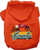 Pet Dog & Cat Screen Printed Hoodie for Medium to Large Pets (Sizes 2XL-6XL), "Florida Retro Beach Sunset"