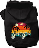 Pet Dog & Cat Screen Printed Hoodie for Small to Medium Pets (Sizes XS-XL), "Georgia Retro Beach Sunset"