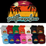 Pet Dog & Cat Screen Printed Hoodie for Medium to Large Pets (Sizes 2XL-6XL), "South Carolina Retro Beach Sunset"