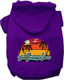 Pet Dog & Cat Screen Printed Hoodie for Medium to Large Pets (Sizes 2XL-6XL), "South Carolina Retro Beach Sunset"