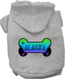 Pet Dog & Cat Screen Printed Hoodie for Medium to Large Pets (Sizes 2XL-6XL), "Alaska Mountain Shades"