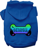 Pet Dog & Cat Screen Printed Hoodie for Medium to Large Pets (Sizes 2XL-6XL), "Georgia Mountain Shades"