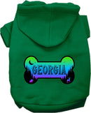 Pet Dog & Cat Screen Printed Hoodie for Medium to Large Pets (Sizes 2XL-6XL), "Georgia Mountain Shades"