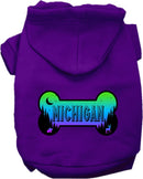 Pet Dog & Cat Screen Printed Hoodie for Medium to Large Pets (Sizes 2XL-6XL), "Michigan Mountain Shades"