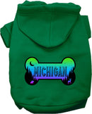 Pet Dog & Cat Screen Printed Hoodie for Medium to Large Pets (Sizes 2XL-6XL), "Michigan Mountain Shades"