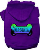 Pet Dog & Cat Screen Printed Hoodie for Medium to Large Pets (Sizes 2XL-6XL), "Virginia Mountain Shades"