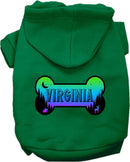 Pet Dog & Cat Screen Printed Hoodie for Medium to Large Pets (Sizes 2XL-6XL), "Virginia Mountain Shades"