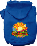 Pet Dog & Cat Screen Printed Hoodie for Medium to Large Pets (Sizes 2XL-6XL), "California Mellow Mountain"