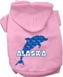 Pet Dog & Cat Screen Printed Hoodie for Medium to Large Pets (Sizes 2XL-6XL), "Alaska Blue Dolphins"