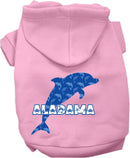 Pet Dog & Cat Screen Printed Hoodie for Small to Medium Pets (Sizes XS-XL), "Alabama Blue Dolphins"