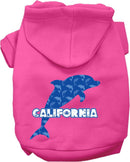 Pet Dog & Cat Screen Printed Hoodie for Medium to Large Pets (Sizes 2XL-6XL), "California Blue Dolphins"