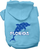 Pet Dog & Cat Screen Printed Hoodie for Medium to Large Pets (Sizes 2XL-6XL), "Florida Blue Dolphins"