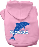 Pet Dog & Cat Screen Printed Hoodie for Small to Medium Pets (Sizes XS-XL), "Florida Blue Dolphins"