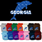 Pet Dog & Cat Screen Printed Hoodie for Medium to Large Pets (Sizes 2XL-6XL), "Georgia Blue Dolphins"