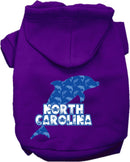 Pet Dog & Cat Screen Printed Hoodie for Small to Medium Pets (Sizes XS-XL), "North Carolina Blue Dolphins"