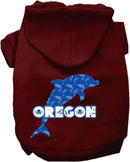 Pet Dog & Cat Screen Printed Hoodie for Medium to Large Pets (Sizes 2XL-6XL), "Oregon Blue Dolphins"