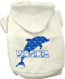 Pet Dog & Cat Screen Printed Hoodie for Small to Medium Pets (Sizes XS-XL), "Virginia Blue Dolphins"