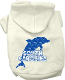 Pet Dog & Cat Screen Printed Hoodie for Medium to Large Pets (Sizes 2XL-6XL), "South Carolina Blue Dolphins"