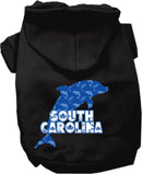 Pet Dog & Cat Screen Printed Hoodie for Small to Medium Pets (Sizes XS-XL), "South Carolina Blue Dolphins"