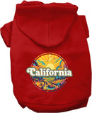 Pet Dog & Cat Screen Printed Hoodie for Medium to Large Pets (Sizes 2XL-6XL), "California Trippy Peaks"