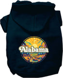 Pet Dog & Cat Screen Printed Hoodie for Medium to Large Pets (Sizes 2XL-6XL), "Alabama Trippy Peaks"