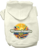 Pet Dog & Cat Screen Printed Hoodie for Medium to Large Pets (Sizes 2XL-6XL), "Massachusetts Trippy Peaks"