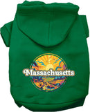 Pet Dog & Cat Screen Printed Hoodie for Medium to Large Pets (Sizes 2XL-6XL), "Massachusetts Trippy Peaks"