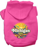 Pet Dog & Cat Screen Printed Hoodie for Medium to Large Pets (Sizes 2XL-6XL), "Michigan Trippy Peaks"