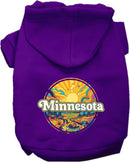 Pet Dog & Cat Screen Printed Hoodie for Medium to Large Pets (Sizes 2XL-6XL), "Minnesota Trippy Peaks"