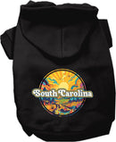 Pet Dog & Cat Screen Printed Hoodie for Medium to Large Pets (Sizes 2XL-6XL), "South Carolina Trippy Peaks"