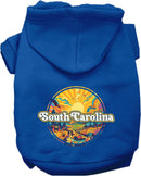 Pet Dog & Cat Screen Printed Hoodie for Medium to Large Pets (Sizes 2XL-6XL), "South Carolina Trippy Peaks"