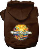 Pet Dog & Cat Screen Printed Hoodie for Medium to Large Pets (Sizes 2XL-6XL), "South Carolina Trippy Peaks"