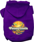 Pet Dog & Cat Screen Printed Hoodie for Medium to Large Pets (Sizes 2XL-6XL), "Pennsylvania Trippy Peaks"