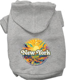 Pet Dog & Cat Screen Printed Hoodie for Medium to Large Pets (Sizes 2XL-6XL), "New York Trippy Peaks"