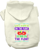 Pet Dog & Cat Screen Printed Hoodie "What Happens On The Float Stays On The Float"