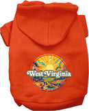 Pet Dog & Cat Screen Printed Hoodie for Small to Medium Pets (Sizes XS-XL), "West Virginia Trippy Peaks"