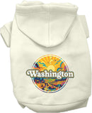 Pet Dog & Cat Screen Printed Hoodie for Medium to Large Pets (Sizes 2XL-6XL), "Washington Trippy Peaks"