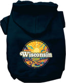 Pet Dog & Cat Screen Printed Hoodie for Medium to Large Pets (Sizes 2XL-6XL), "Wisconsin Trippy Peaks"