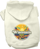 Pet Dog & Cat Screen Printed Hoodie for Medium to Large Pets (Sizes 2XL-6XL), "Wisconsin Trippy Peaks"