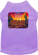 Pet Dog & Cat Screen Printed Shirt for Small to Medium Pets (Sizes XS-XL), "Utah Neon Desert"