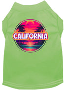 Pet Dog & Cat Screen Printed Shirt for Medium to Large Pets (Sizes 2XL-6XL), "California Neon Beach Sunset