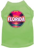 Pet Dog & Cat Screen Printed Shirt for Medium to Large Pets (Sizes 2XL-6XL), "Florida Neon Beach Sunset"