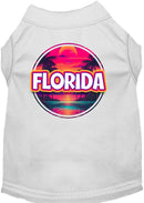 Pet Dog & Cat Screen Printed Shirt for Medium to Large Pets (Sizes 2XL-6XL), "Florida Neon Beach Sunset"