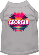 Pet Dog & Cat Screen Printed Shirt for Medium to Large Pets (Sizes 2XL-6XL), "Georgia Neon Beach Sunset"